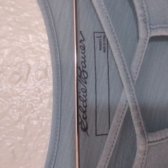 PRE OWNED EDDIE BAUER COLOR BABY BLUE 3/4 SLEEVE SIZE L - Picture 2 of 8